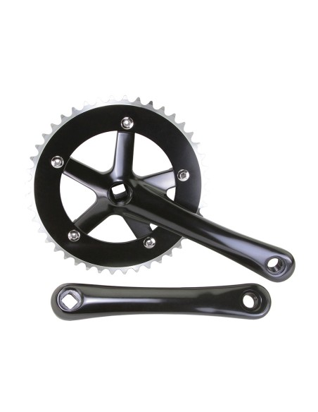 Alloy 8106 Track Crankset 44T x 170mm Black.